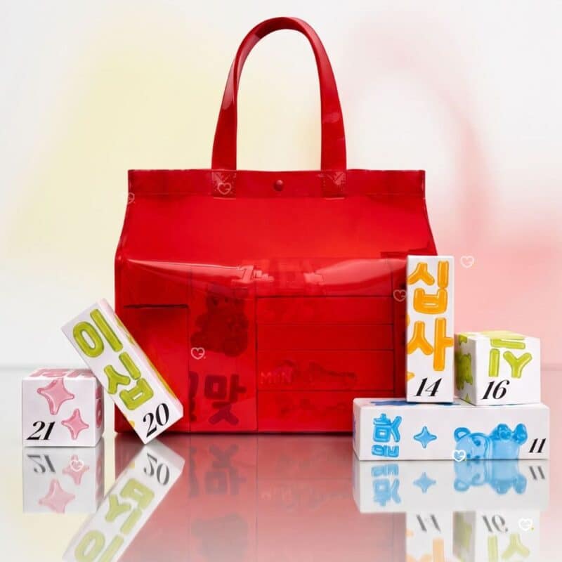 MiiN Cosmetics 2026 Korean skincare advent calendar with its 24 numbered boxes