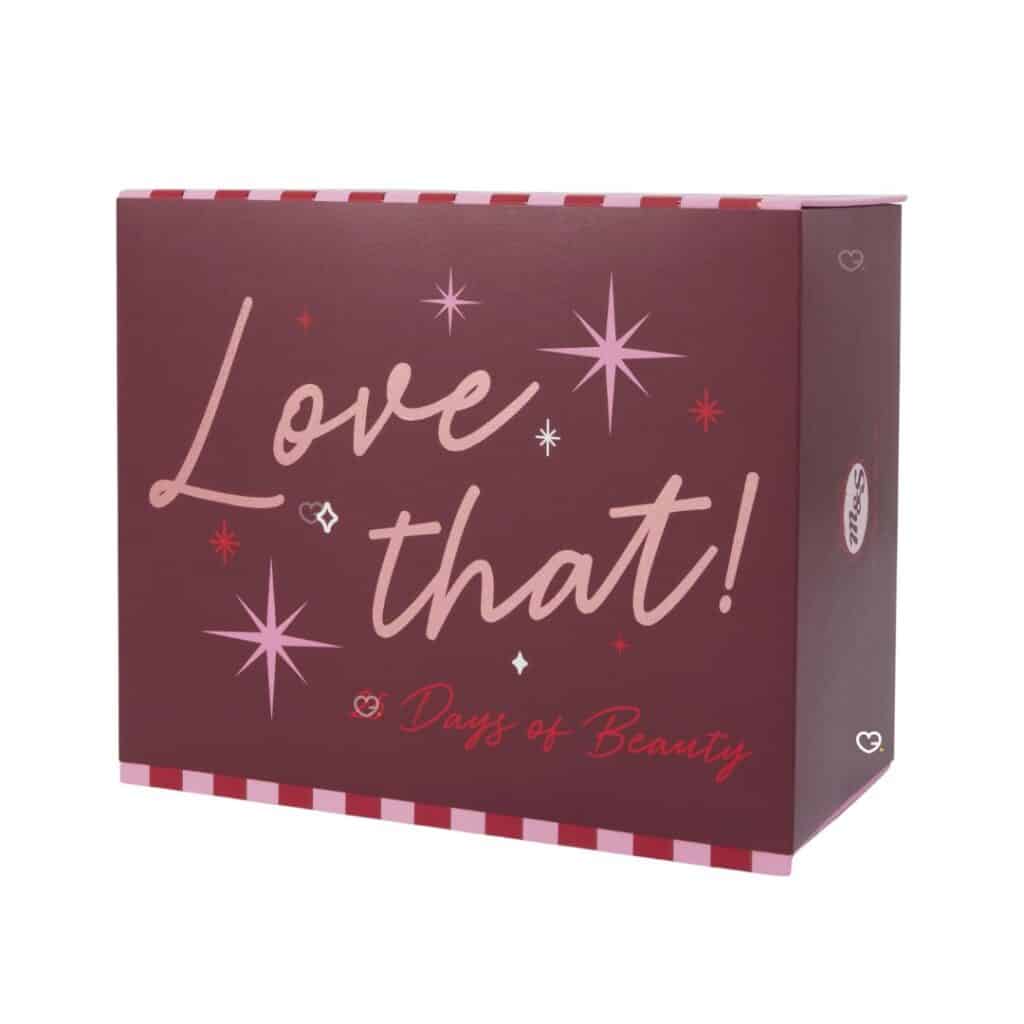 Marks & Spencer Beauty Advent Calendar 2026 candy-striped keepsake box on a white background