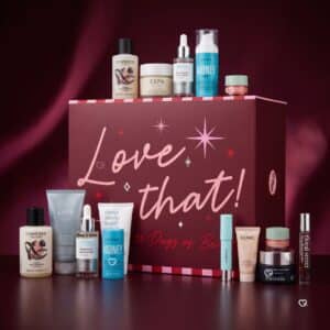 Marks & Spencer Beauty Advent Calendar 2026 box with its beauty products on a burgundy background