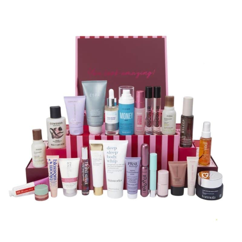 All 25 products of the Marks & Spencer Beauty Advent Calendar 2026 laid out