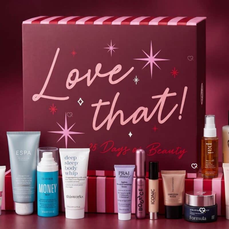 Close-up of the Marks & Spencer Beauty Advent Calendar 2026 box and beauty products