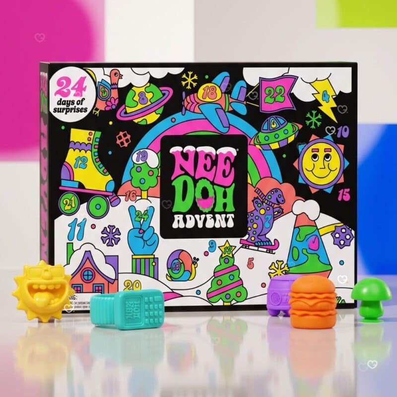 NeeDoh Advent Calendar 2026 box and colourful mini squishy toys