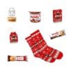 The contents of the Nutella Advent Calendar 2026, treats and keepsakes laid out