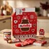 Nutella Advent Calendar 2026 jar-shaped box styled in a festive kitchen scene