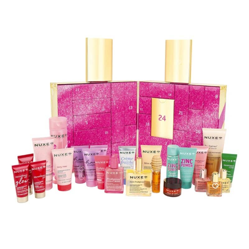 Nuxe Advent Calendar 2026 open boxes with the 24 treats displayed