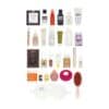 Flat lay of all 25 skincare and makeup products inside the Revolve advent calendar 2026