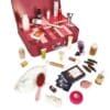 Open Revolve advent calendar 2026 showing the unpacked beauty products