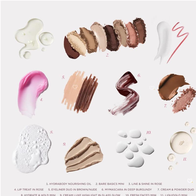 Sculpted By Aimee Advent Calendar 2026 makeup texture swatches on skin