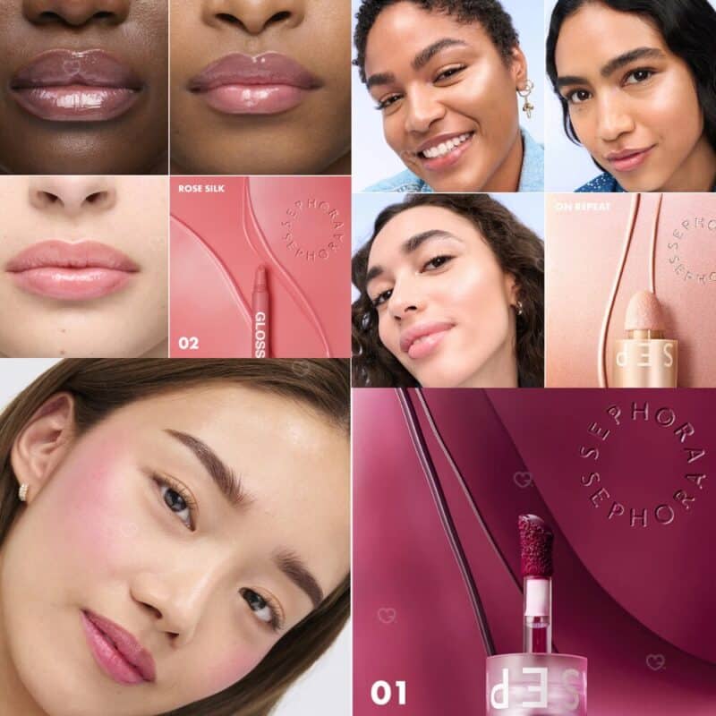 Sephora Collection advent calendar makeup swatches on models