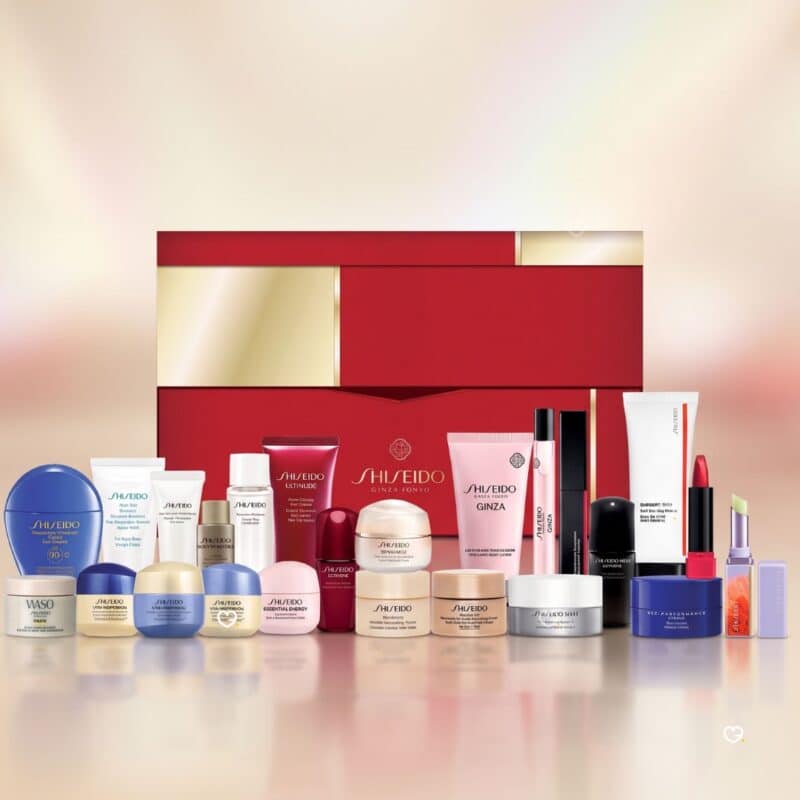 All 24 products of the Shiseido Advent Calendar 2026 with the Ginza Wonder box