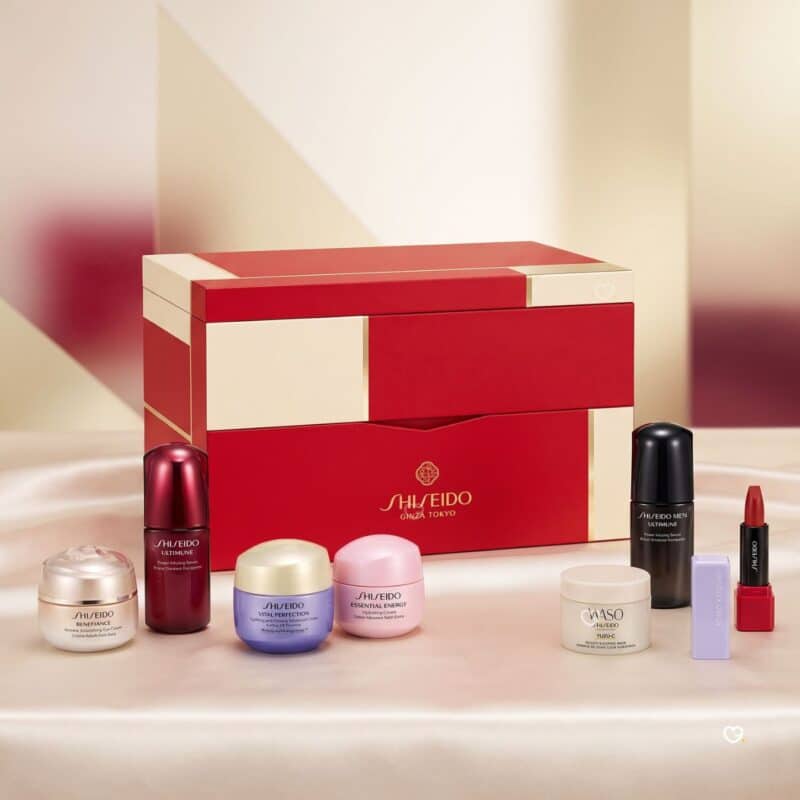 Shiseido Advent Calendar 2026 box with full-size Japanese skincare