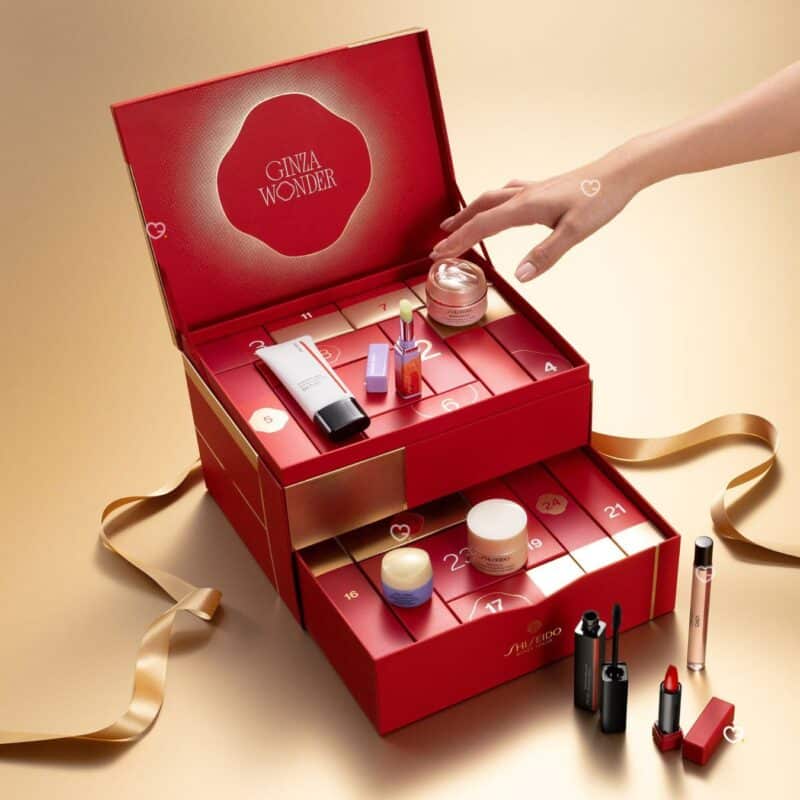 Shiseido Advent Calendar 2026 open drawers revealing the 24 products