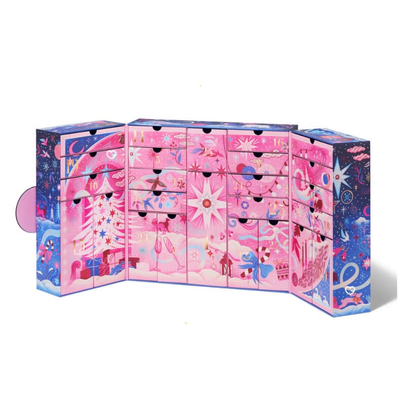 Space NK Advent Calendar 2026 open showing its pink drawers