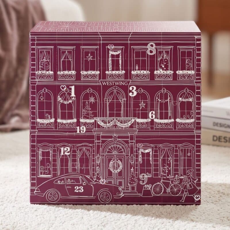 Westwing Advent Calendar 2026 box standing on a cream rug