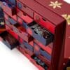 Open drawers of the Whittard hot chocolate advent calendar revealing numbered doors and sachets