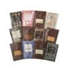 The twelve Whittard hot chocolate flavours from the advent calendar laid out on white