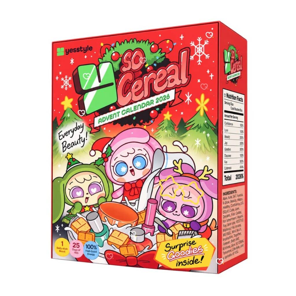 YesStyle Advent Calendar 2026 Y So Cereal box, closed, on a white background