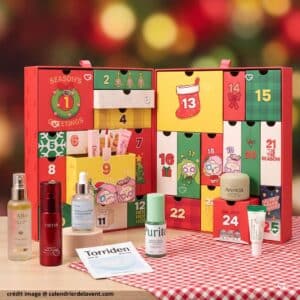 YesStyle Advent Calendar 2026 open, showing all 25 numbered drawers and the K-beauty products