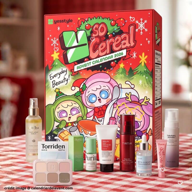 K-beauty products from the YesStyle Advent Calendar 2026, skincare and make-up together
