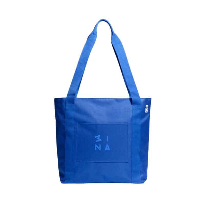 3INA Advent Calendar 2026 reusable electric-blue tote bag