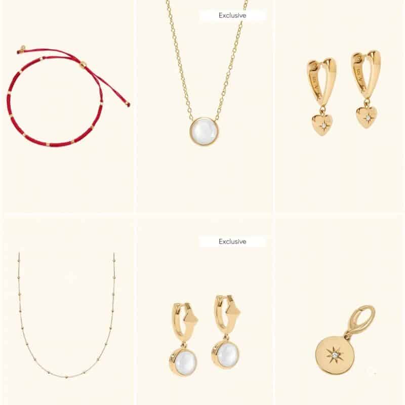 All 12 gold-plated silver jewellery pieces from the Astley Clarke advent calendar
