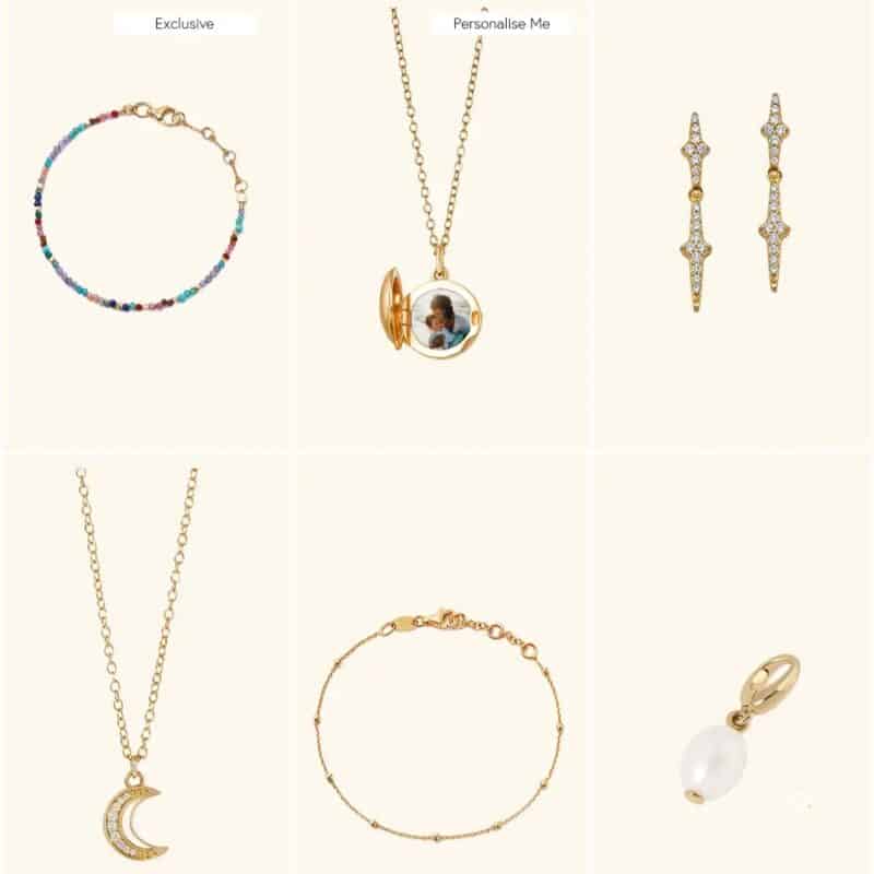 Full contents of the Astley Clarke advent calendar 2026, twelve jewellery pieces