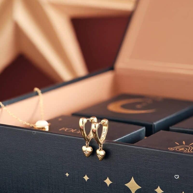 Gold Luna huggie hoop earrings from the Astley Clarke advent calendar for women