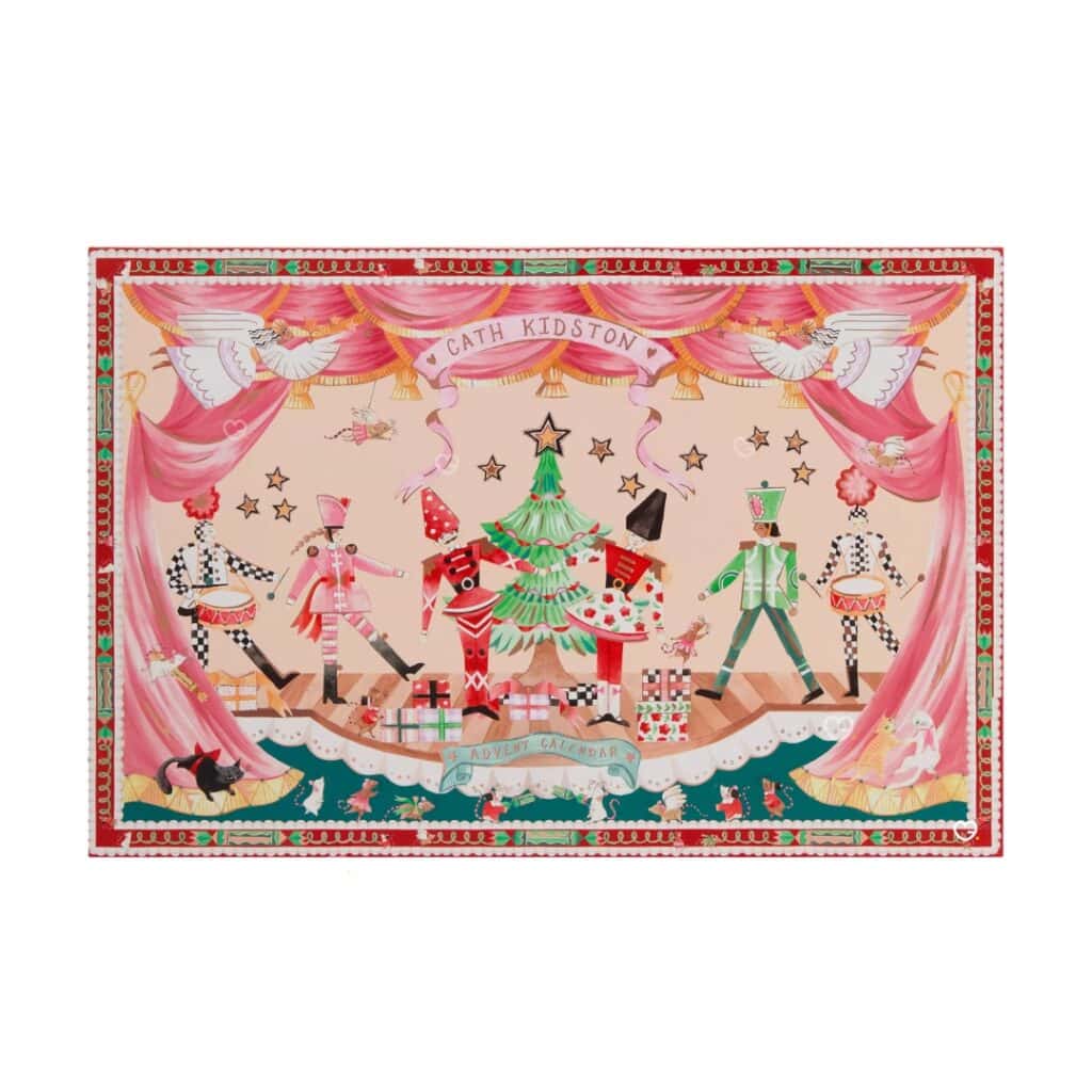Cath Kidston Advent Calendar 2026 Nutcracker Theatre artwork shown flat, a vegan bath and body calendar
