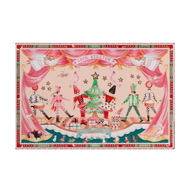 Cath Kidston Advent Calendar 2026 Nutcracker Theatre artwork shown flat, a vegan bath and body calendar
