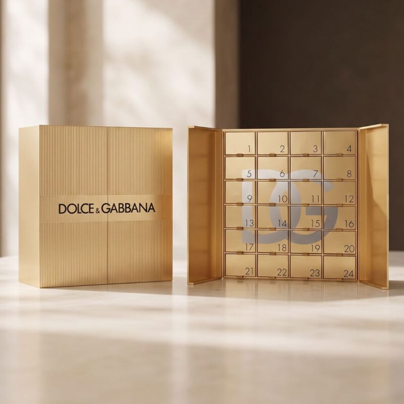 Dolce & Gabbana Advent Calendar 2026 closed box beside the open calendar
