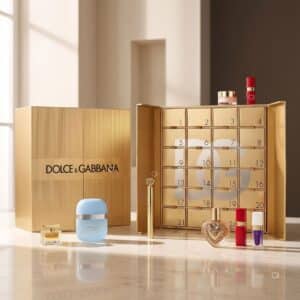 Dolce & Gabbana Advent Calendar 2026 open with fragrances and make-up on display