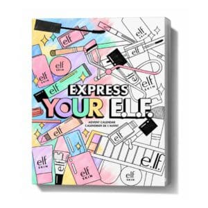 e.l.f. Cosmetics Advent Calendar 2026 box, the colour-in line-art Express Your e.l.f. design