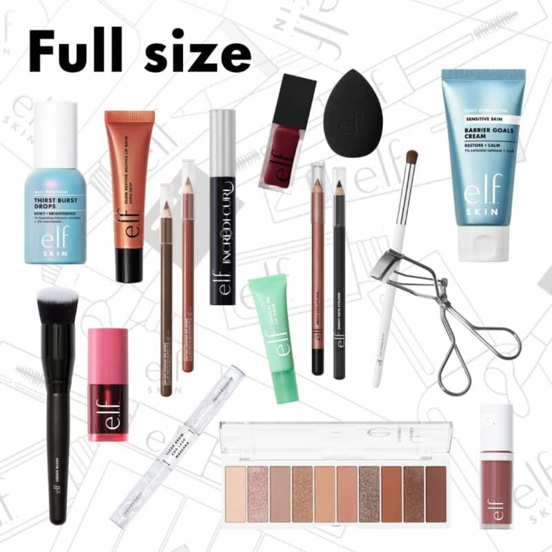 Full-size products in the e.l.f. Cosmetics Advent Calendar 2026