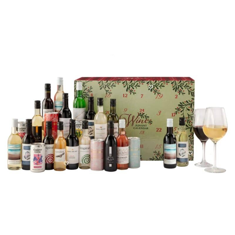 All 24 single-serve 187ml wine bottles from the John Lewis advent calendar 2026