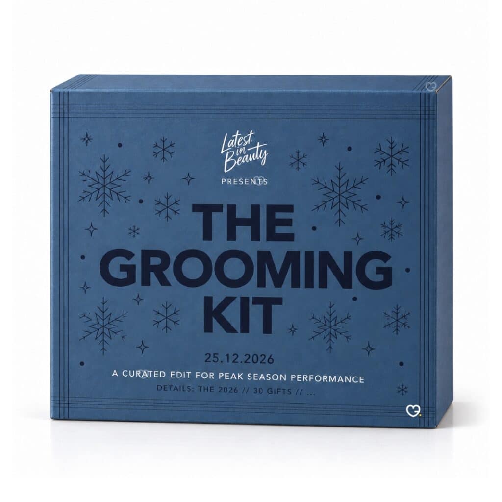 Latest in Beauty Grooming Advent Calendar 2026 closed navy box, a mens advent calendar