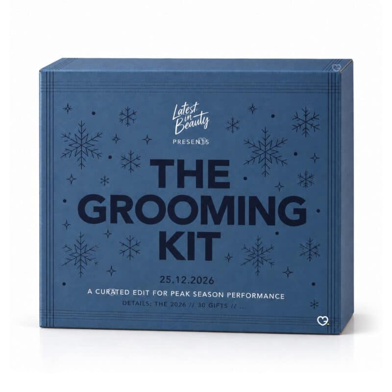 Latest in Beauty Grooming Advent Calendar 2026 closed navy box, a mens advent calendar