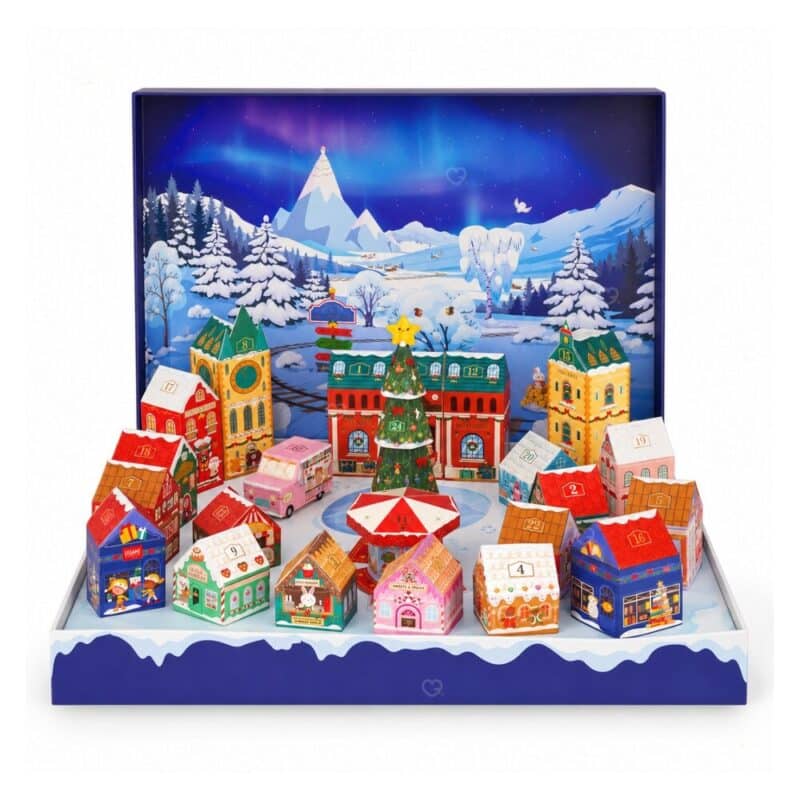 Legami Advent Calendar 2026 Dream Peaks unfolded into a snowy village of 24 houses