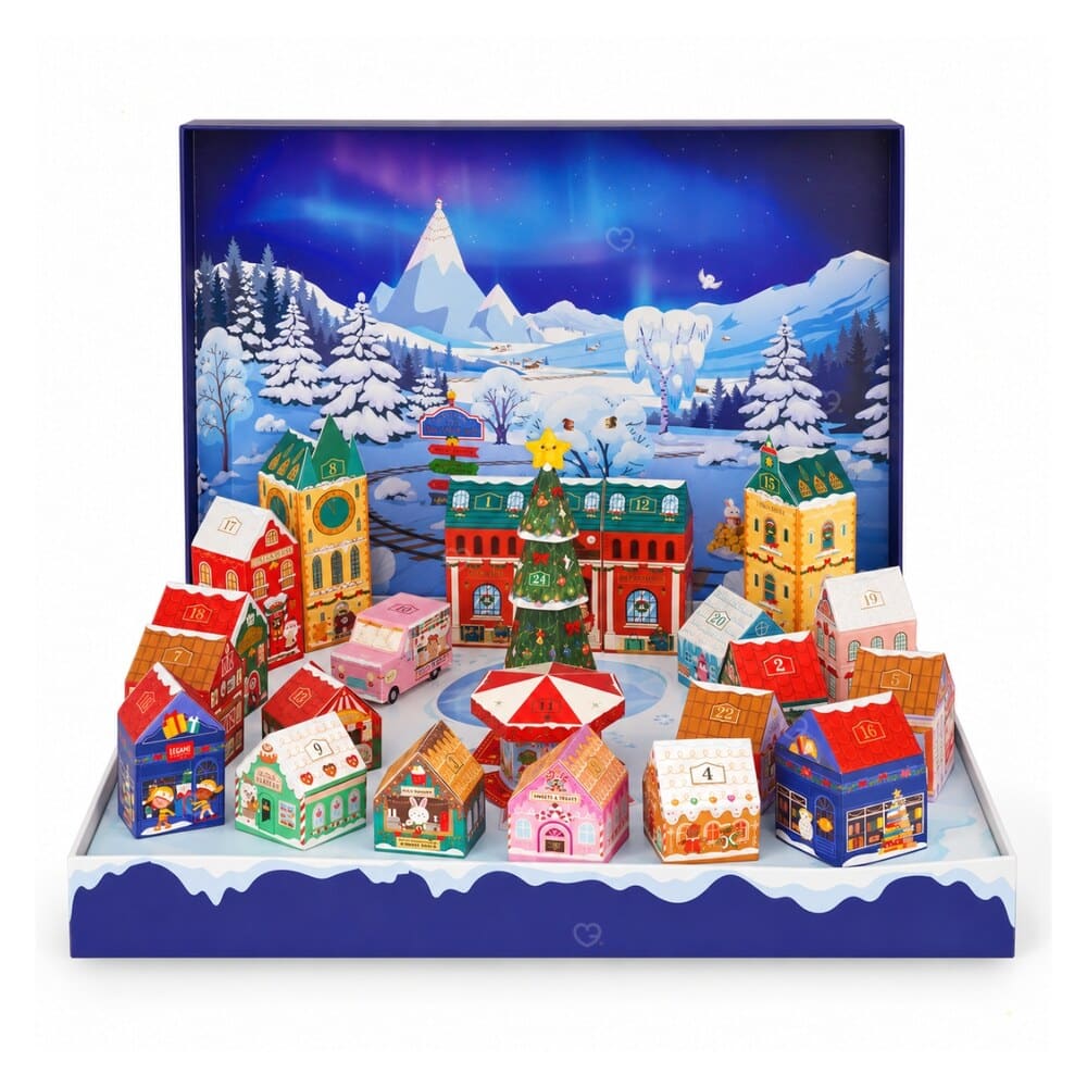 Legami Advent Calendar 2026 Dream Peaks unfolded into a snowy village of 24 houses