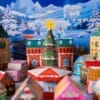 Close-up of the Legami Advent Calendar 2026 houses and Christmas tree