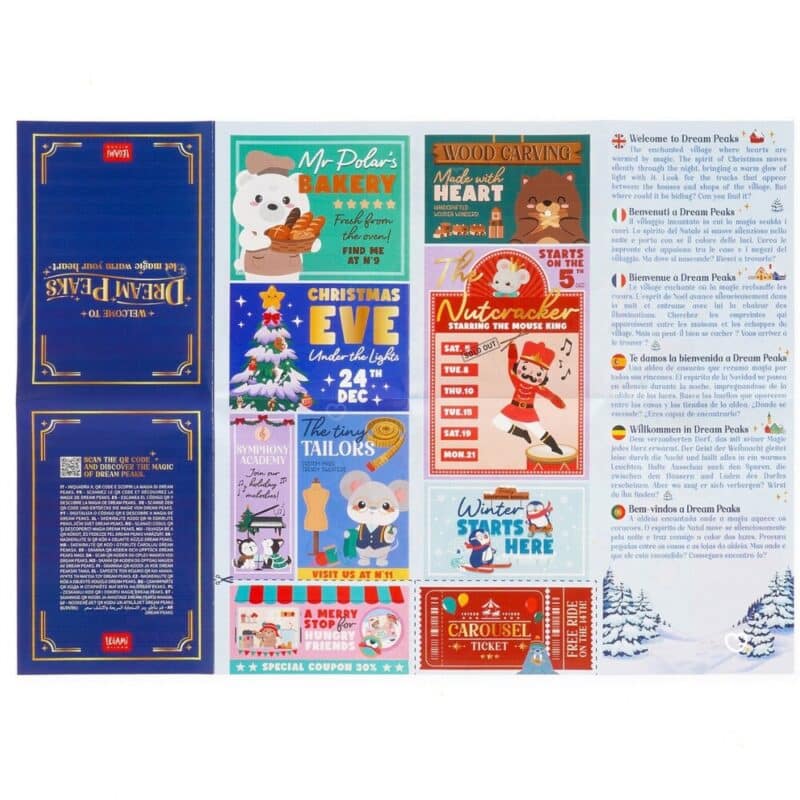 Legami Advent Calendar 2026 Dream Peaks sticker and activity sheets