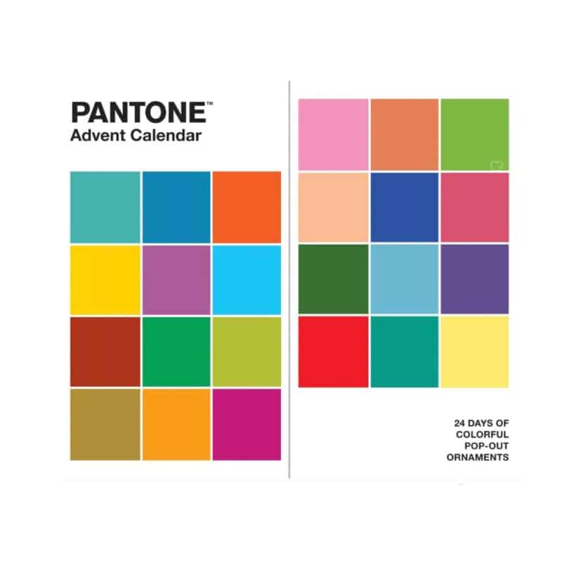 Pantone Advent Calendar 2026 cardboard triptych front cover with its 24 colour-swatch doors