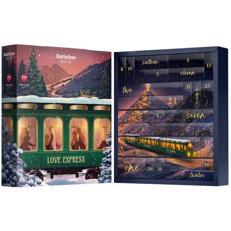Satisfyer adult advent calendar 2026 open, showing the 24 numbered doors