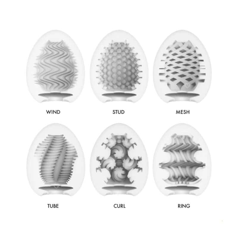 Cutaway views of the internal structures of Tenga Eggs