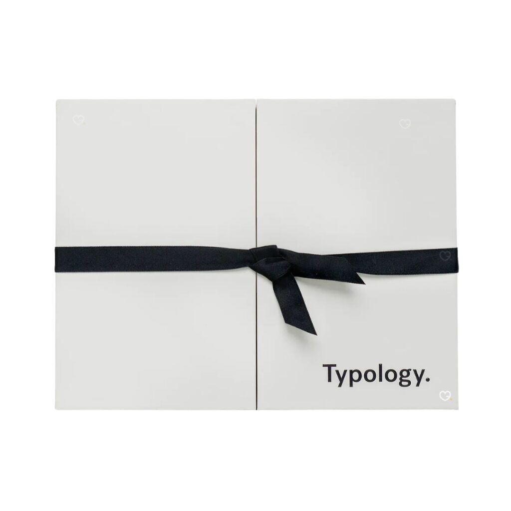 Typology Advent Calendar 2026 closed box on a white background