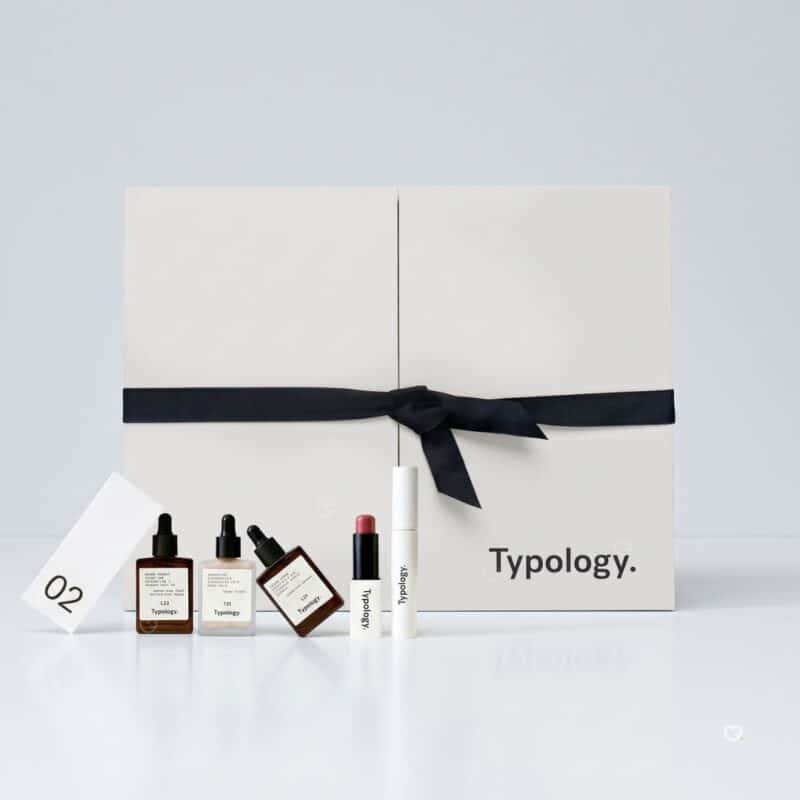 Typology Advent Calendar 2026 box with skincare products in front