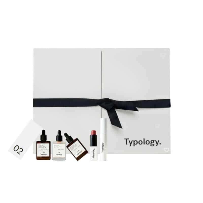 Typology Advent Calendar 2026 closed box with a selection of products