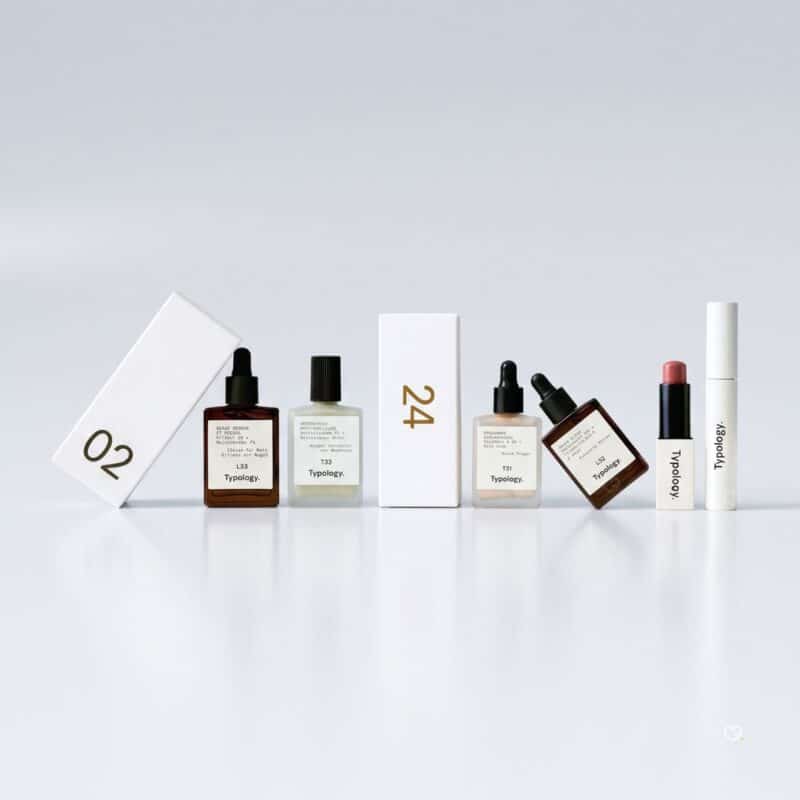 Typology Advent Calendar 2026 skincare products lined up
