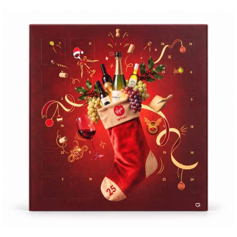 Virgin Wine Advent Calendar 2026 closed box on a white background