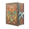 William Morris beauty advent calendar 2026 box with blue ribbon, side view
